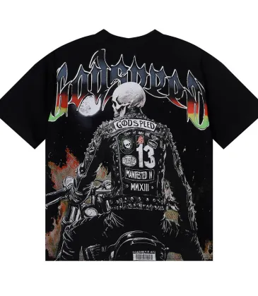 NEW Godspeed Skeleton cowboy print pattern Tee Washed Mens Short sleeved T-shirt #A53416