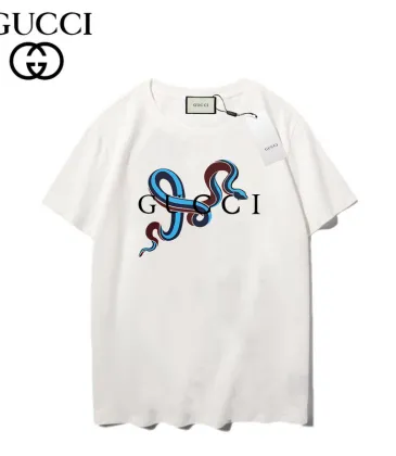 Gucci Men's  Women's White T-Shirt with Snake Print #A45573