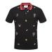 Gucci Solid Cotton polo with embroideries bee Kingsnake UFO men polo shirts #9100585