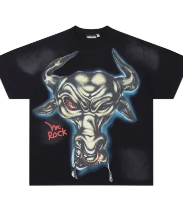 Hellstar Black T-shirts Fierce Bull Skull Graphic Edgy Rock Vibe #A54230