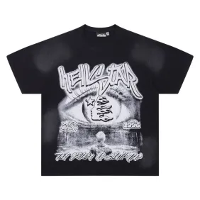 Hellstar T-shirts Trippy Eye Art &amp; Retro Infused Streetwear Vibe Black #A54222