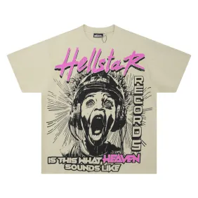 Hellstar White T-shirts Bold Graphic Art &amp; Heaven Sounds Like Statement  #A54225
