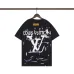 Louis Vuitton Black T Shirt with Abstract Brush Stroke Print and Artistic Logo Graphic for Men #A54255
