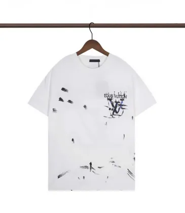 Louis Vuitton Black T Shirt with Abstract Brush Stroke Print and Artistic Logo Graphic for Men #A54255