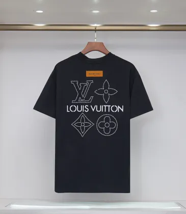 Louis Vuitton Black/White T - Shirt With Rhinestone Logo And Brand Detailing #A54244