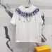 Louis Vuitton T-Shirts for AAAA Louis Vuitton T-Shirts embroidery Black/White #A46753