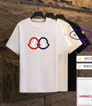 Moncler T-shirts for men Black/White Weight 300g 100% cotton #A53015