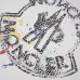 Moncler White/Black T Shirt with Paint Splatter Details and Artistic Logo Graphic on the Collar Area #A54256