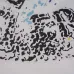 Moncler White/Black T Shirt with Paint Splatter Details and Artistic Logo Graphic on the Collar Area #A54256
