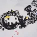 Moncler White/Black T Shirt with Paint Splatter Details and Artistic Logo Graphic on the Collar Area #A54256