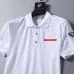 Prada T-Shirts Polo for Men red logo Buttons Black/White #A46680