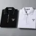 Prada T-Shirts Polo for Men zipper Black/White #A46682