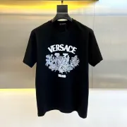 Versace T-Shirts Blue Milan Inspired Graphic Luxury Cotton Black/White #A54210