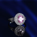 Popular fashion simple white gold heart-shaped pink opal ring #999914512