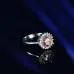 Popular fashion simple white gold heart-shaped pink opal ring #999914512