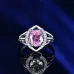 Popular fashion simple white gold heart-shaped pink opal ring #999914512