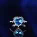 Popular fashion simple white gold heart-shaped pink opal ring #999914512