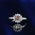 Popular fashion simple white gold heart-shaped pink opal ring #999914512