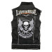New men's denim vest trendy men wash Black Embroidered Skull #999923258