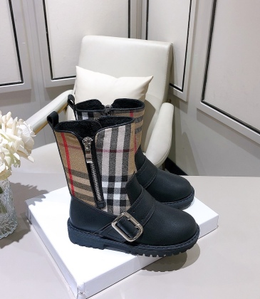 Burberry double zipper children's leather boots #A31265