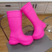 Balenciaga  x crocs tonal rubber rain boots Pink/Black #A45522