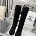 Chanel shoes for Women Chanel Boots CC High Boots Black/White #A54031