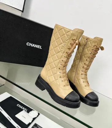 Chanel shoes for Women Chanel Boots CC High Boots Calfskin #A54030