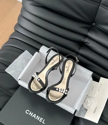 Women's Chanel Pearl Embellished Ankle Strap Sandals #A45800