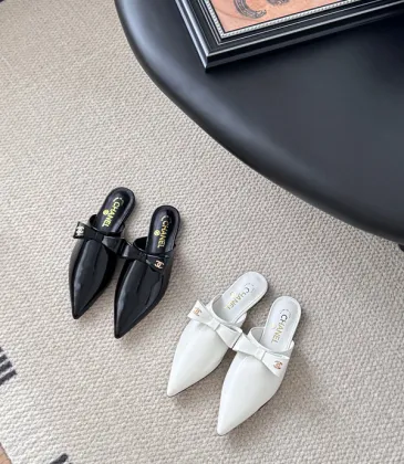 Chanel shoes for Women's Chanel Pumps Mule Chanel Couro Branca Black/White #A54183