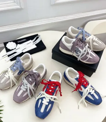 Chanel shoes for Women's Chanel Fabric and Suede Calfskin Sneakers #A54028
