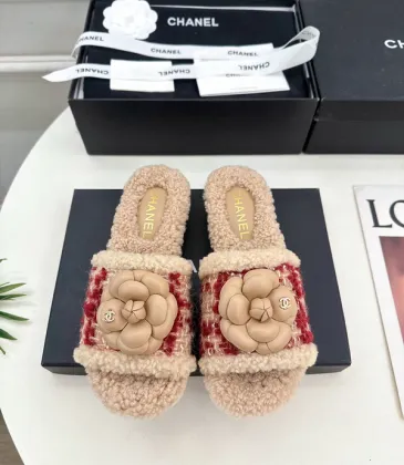 Chanel shoes for Women's Camellia Platform Slippers Heel Height:4cm #A54029