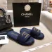 Chanel shoes for Women's Chanel slippers Black/Blue #A47904