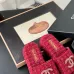 Chanel shoes for Women's Chanel slippers Black/White/Red #A47908