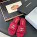 Chanel shoes for Women's Chanel slippers Black/White/Red #A47908
