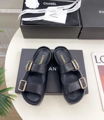 Chanel shoes for Women's Chanel slippers Flat Sandals for women Lola Cruz in leather Heel height:4.5cm Black/Brown/White #A54175