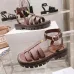 CELINE Leather Sandals Khaki/Black/Brown #A40502