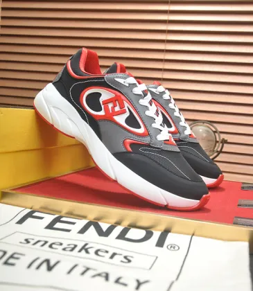 Fendi shoes for Men's Fendi New Domino Sneakers Grey/Red #A52995