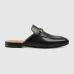 2021 Gucci Men's Slippers Black leather slippers #9122047