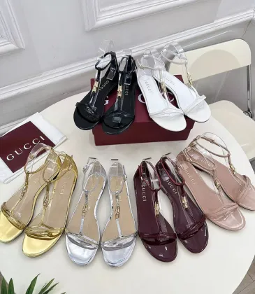Gucci Shoes for Women Gucci Sandals Women's sandal with bamboo patent leather #A54023