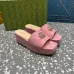 Gucci Shoes for Women's Canvas Slip On Platform Slide Sandals #A48978