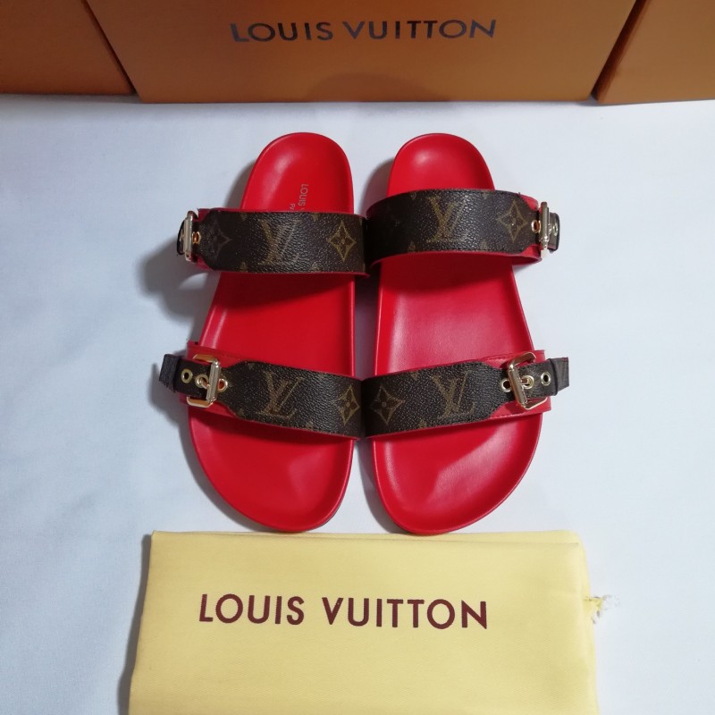 Buy Cheap Louis Vuitton Leather sandals LV Leather Slippers for Women ...