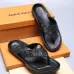 Men Louis Vuitton Slippers Casual Leather flip-flops Double leather high quality outsole wear resistant #9874786