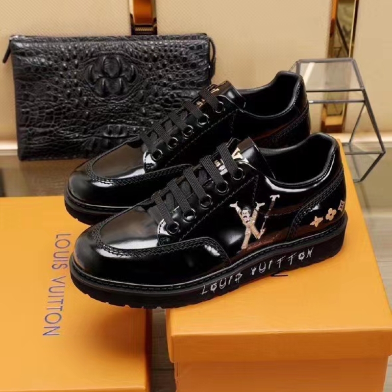 Buy Cheap Louis Vuitton New Black Sneakers Leather Designed Shoe #99901039 from www.lvbagssale.com