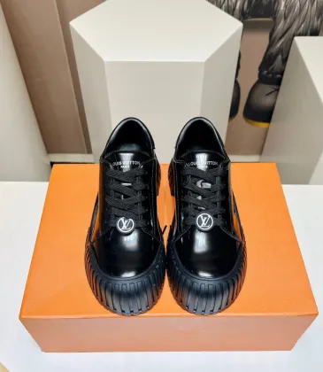 Brand L Black Sneakers: Patent Leather &amp; Iconic LV Logo, Merging Luxury and Edge Black/White/Brown #A54199