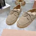 Miu Miu Bow Woven Suede &amp; Leather Boat Shoes #A53179