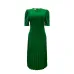 2023 Summer New Short Sleeve Pleated Solid Size Cross border Dress #A21656