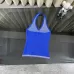 LOEWE Vibrant Blue Knit Halter Top with Iconic White Quatrefoil Motif and Striped Hem for Effortless Chic Style one size #A54227