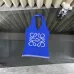 LOEWE Vibrant Blue Knit Halter Top with Iconic White Quatrefoil Motif and Striped Hem for Effortless Chic Style one size #A54227