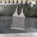 LOEWE Vibrant Grey Knit Halter Top with Iconic White Quatrefoil Motif and Striped Hem for Effortless Chic Style one size #A54229