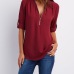 Solid color zipper half-open collar 2021 hot sale women's T-shirt (17 colors) S-5XL-$9.9 #99904348